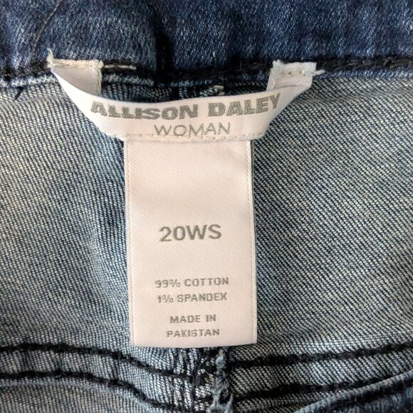 ALLISON DALEY Dark Blue Stretch Denim Pull-On Ankle Jeans; Size 20WS - Picture 3 of 3